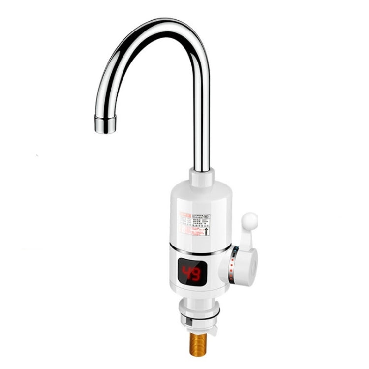 Kitchen Instant Electric Hot Water Faucet EU Plug, Digital Display Big Elbow