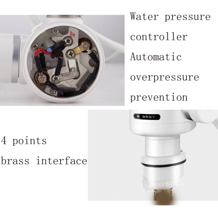 Kitchen Instant Electric Hot Water Faucet EU Plug, Digital Display Big Elbow