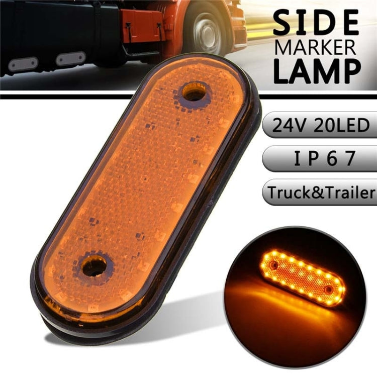 5 PCS MK-095 12/24V 20 LEDs Universal Truck Side Lights Truck Trailer Tail Lights, MK-095, MK-095 Yellow