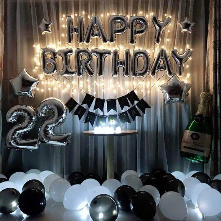 Birthday Party Layout Letter Aluminum Film Balloon Decoration Set, Style One, Style Two, Style Three