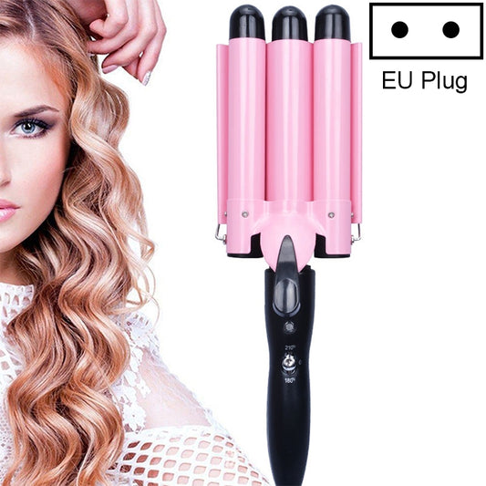 20-32m Automatic Ceramic Perm Splint Hair Curler 3 Barrels Big Wave Hair Curling Iron Tools, 32mm