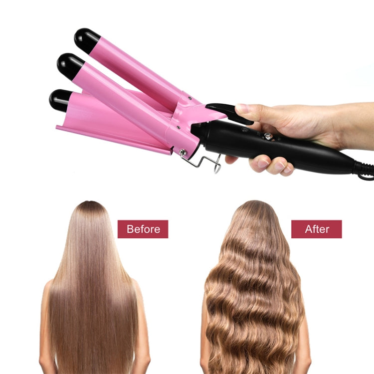 20-32m Automatic Ceramic Perm Splint Hair Curler 3 Barrels Big Wave Hair Curling Iron Tools, 32mm