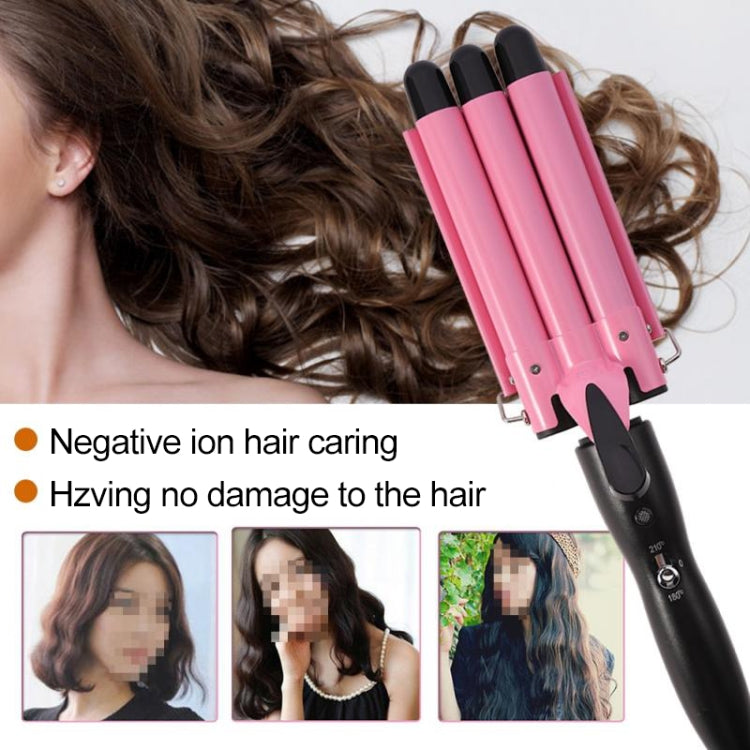 20-32m Automatic Ceramic Perm Splint Hair Curler 3 Barrels Big Wave Hair Curling Iron Tools, 32mm