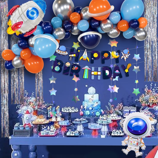 Wandering Earth Astronaut Theme Balloon Set Birthday Party Rocket Balloon Decoration Aluminum Film Balloon, Wandering Earth Astronaut Theme Balloon