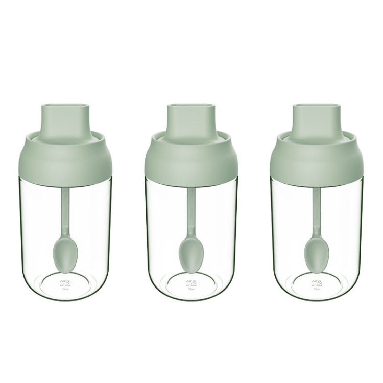 3 PCS Macaron Ribbon Moisture-Proof Lid Spoon One Seasoning Jar Glass Seasoning Bottle with Label, Seasoning Bottle, Honey Bottle, Brush Oil Bottle