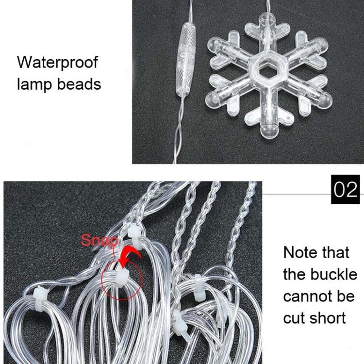 LED Inverted V Snowflake Five-Star Decorative Lights Christmas Waterproof String Lights, EU Plug, Warm White Light, Colorful Light