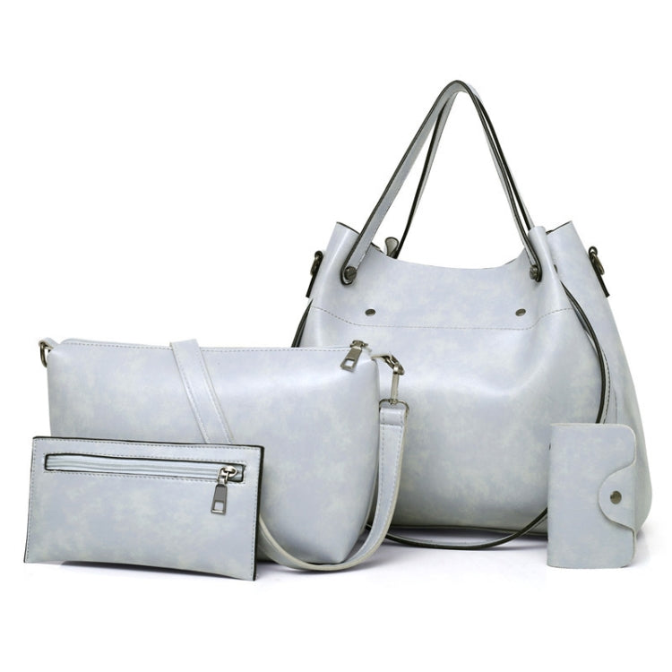4 in 1 Ladies Retro Handbag Fashion Large Capacity Sub-Diagonal Bucket Bag, Red Eine, Light Grey, Black, Brown