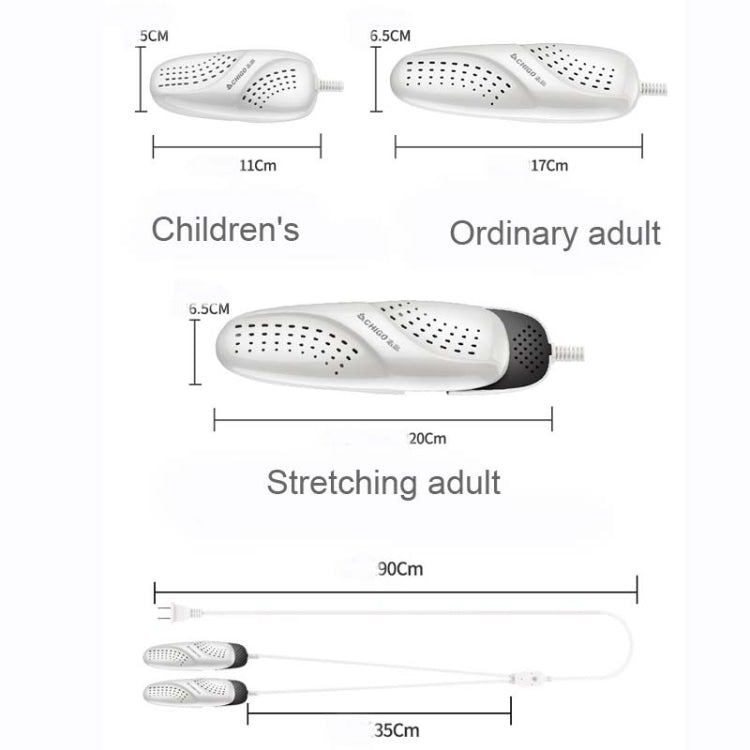 Chigo 220V Shoe Dryer Household Adult And Child Warm Shoe Dryer, CN Plug, 07 Children Blue, 07 Children Pink, 07 Adult Ordinary, 07 Adult Retractable, Adult Timing, Telescopic Timing, 02 Models, 02 Timing, Children White Timing