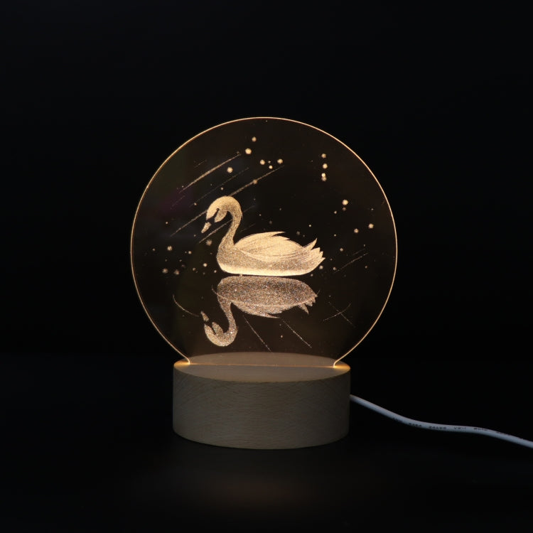 3D Atmosphere Decorative Light Acrylic Inner Carved LED Night Light Creative Girl Table Lamp, Double Deer, Whale Girl, Deer, Cartoon Astronaut, Good Night, Flamingo, Full Moon, Tree Cat, Swan, Stars And Moon, Full Moon Swan, Moon Girl