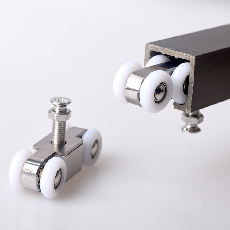 Stainless Steel Sliding Door Hanging Wheel Silent Smooth And Wear-Resistant Sliding Door Pulley Nylon Hanging Rail, 4 Wheels