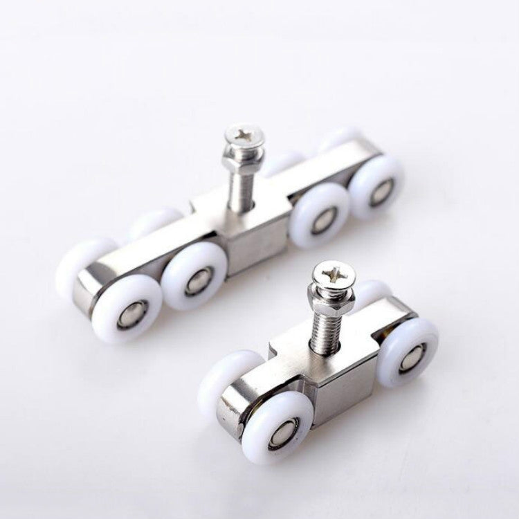 Stainless Steel Sliding Door Hanging Wheel Silent Smooth And Wear-Resistant Sliding Door Pulley Nylon Hanging Rail, 4 Wheels