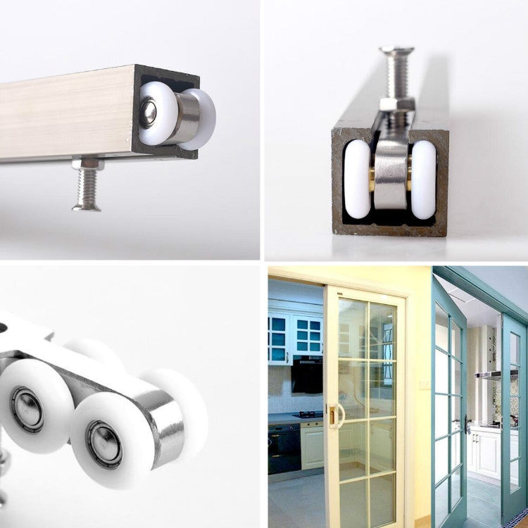 Stainless Steel Sliding Door Hanging Wheel Silent Smooth And Wear-Resistant Sliding Door Pulley Nylon Hanging Rail, 4 Wheels