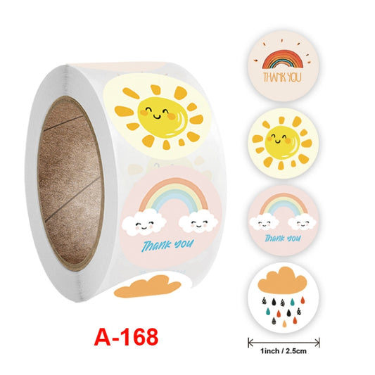 Round Floral Sticker Holiday Handmade Label, A-168 Sticker