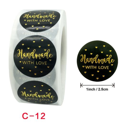 Round Handmade Stickers Baking Stickers Hot Golden Label, C-1 Sticker