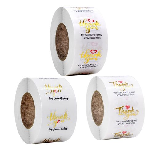Transparent Hot Stamping Thank You Sticker Wedding Gift Decoration Label Envelope Seal Sticker, 2.5cm / 1inch