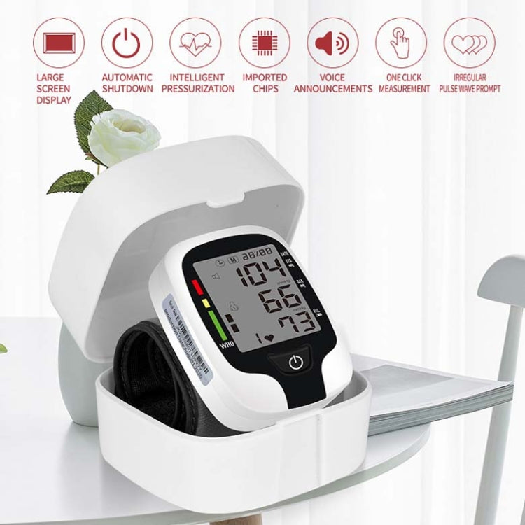 Wrist Type Electronic Blood Pressure Monitor Home Automatic Wrist Type Blood Pressure Measurement, Live Voice Broadcast, No Voice Announcement