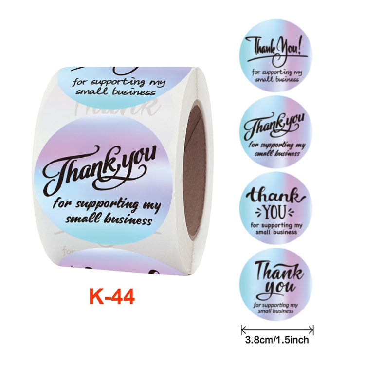 Roll Rainbow Laser Thank You Commercial Decorative Sticker Label Envelope Sealing Sticker, Size: 3.8 cm / 1.5 inch, K-44, K-45
