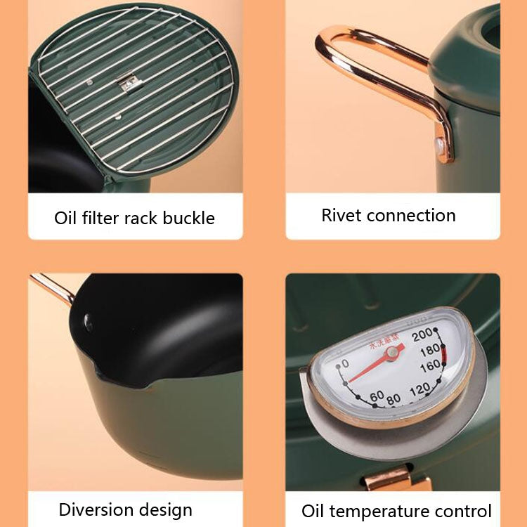 Fryer Pot Household Non-Stick Pan Temperature Control Mini Frying Pot, 20cm