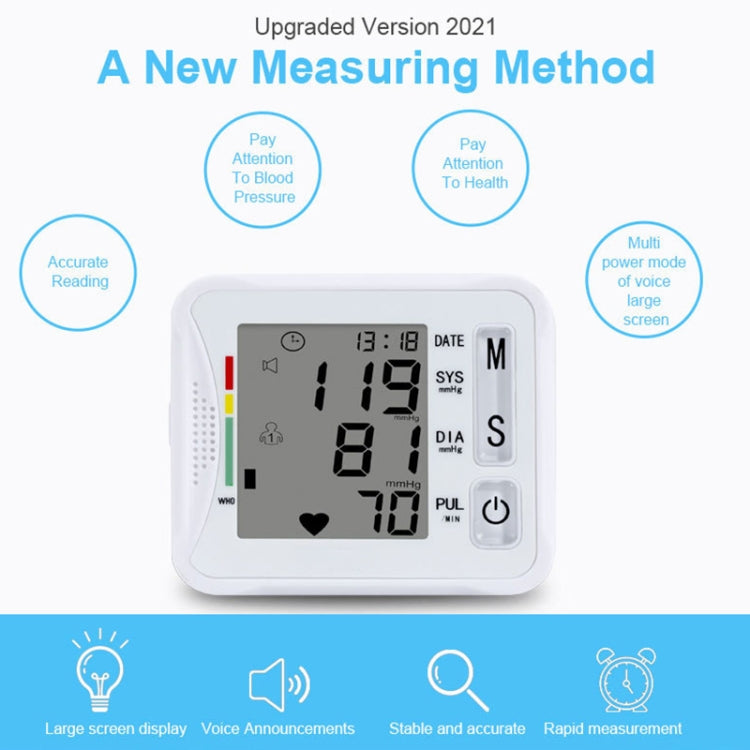 KWL-W01 Home Automatic Smart Wrist Electronic Sphygmomanometer, English With Voice, English Without Voice