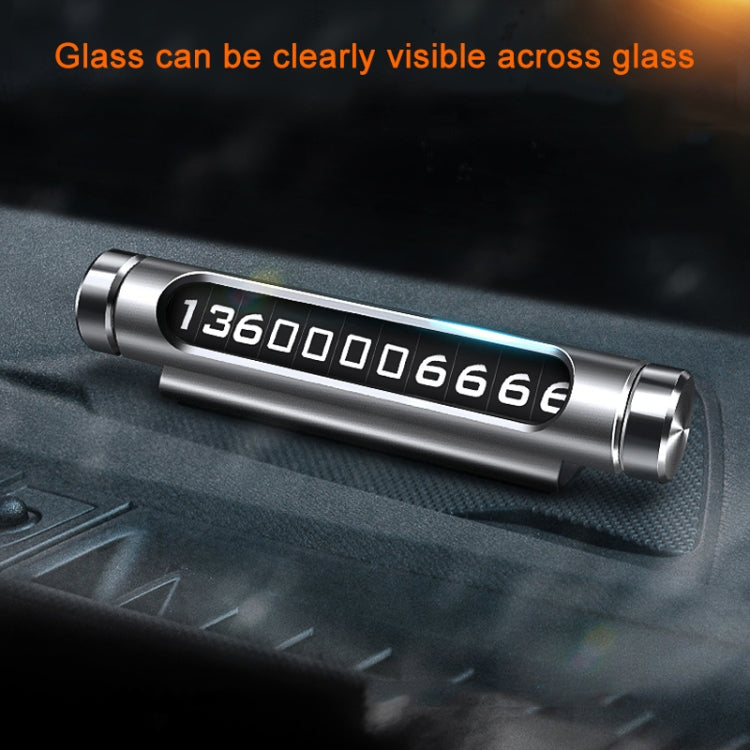 VODOOL Magnetic Adsorption Design Car Shape Rotatable Luminous Car Temporary Parking Card with Phone Number, Parking Card with Phone Number(Black), Parking Card with Phone Number(Silver)