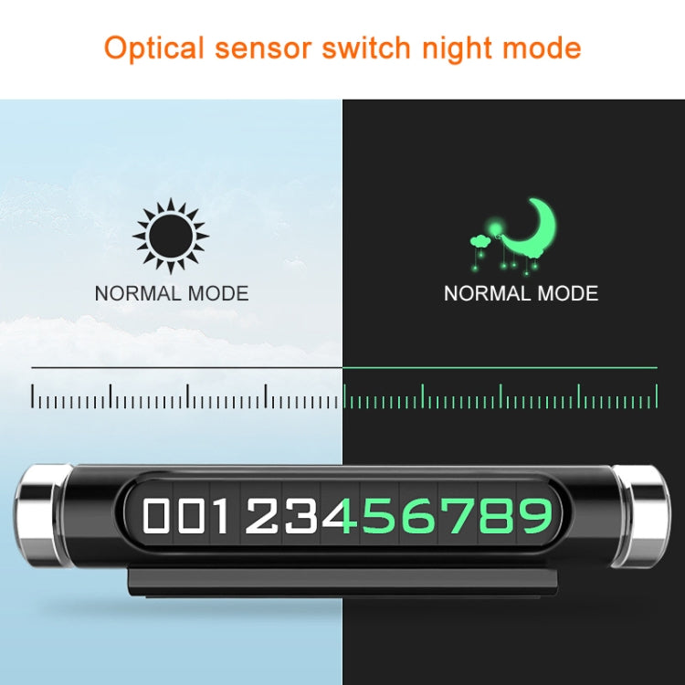 VODOOL Magnetic Adsorption Design Car Shape Rotatable Luminous Car Temporary Parking Card with Phone Number, Parking Card with Phone Number(Black), Parking Card with Phone Number(Silver)