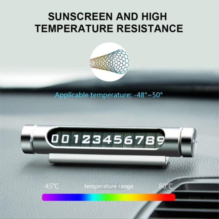 VODOOL Magnetic Adsorption Design Car Shape Rotatable Luminous Car Temporary Parking Card with Phone Number, Parking Card with Phone Number(Black), Parking Card with Phone Number(Silver)