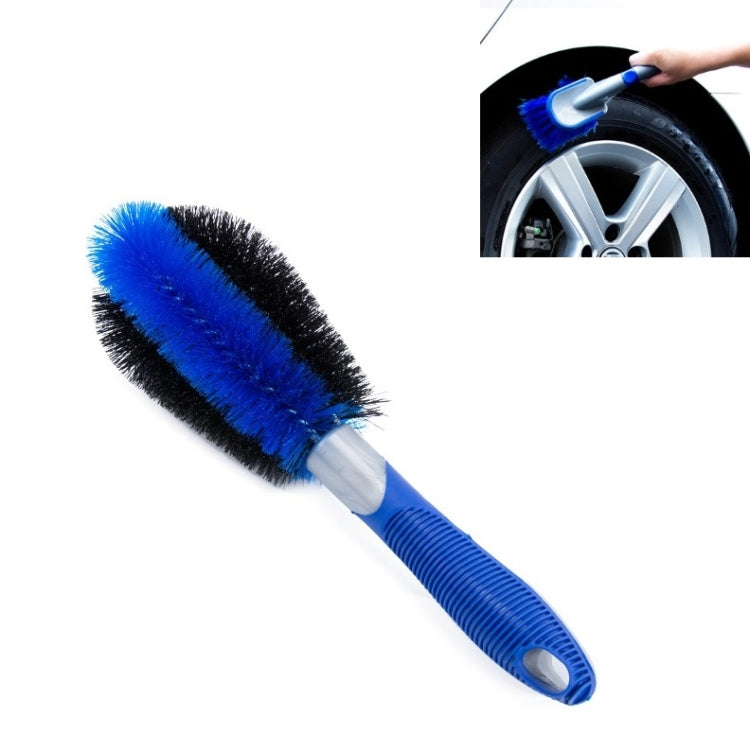 3 PCS Wheel Hub Long-Handled Brush Special Tool For Powerful Decontamination & Cleaning Of Tires, Blue Straight Brush, Blue Short Handle, Blue Long Pole