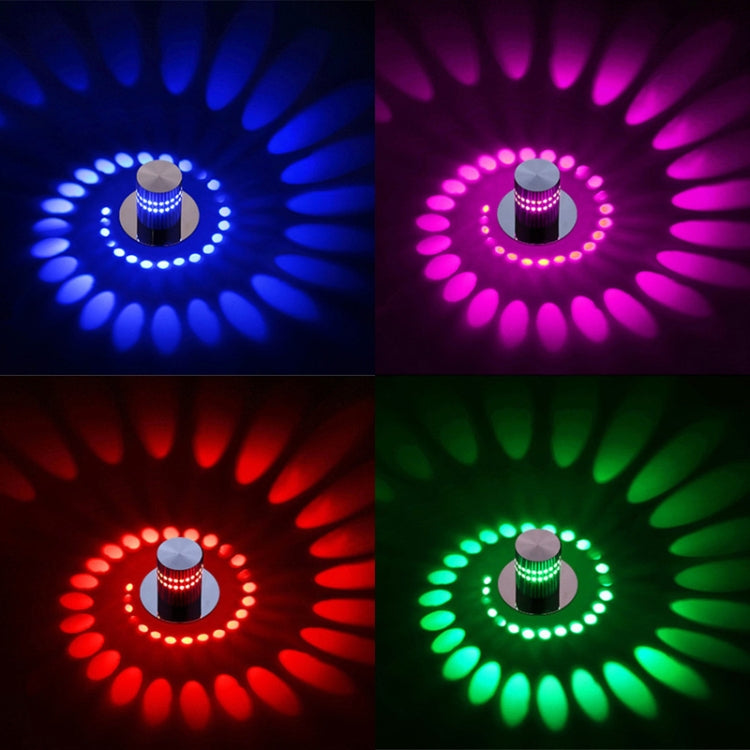 3W Modern Interior Creative Spiral Round Wall Lamp for Club, KTV, Corridor, Aisle, Background Wall Decoration Lamp