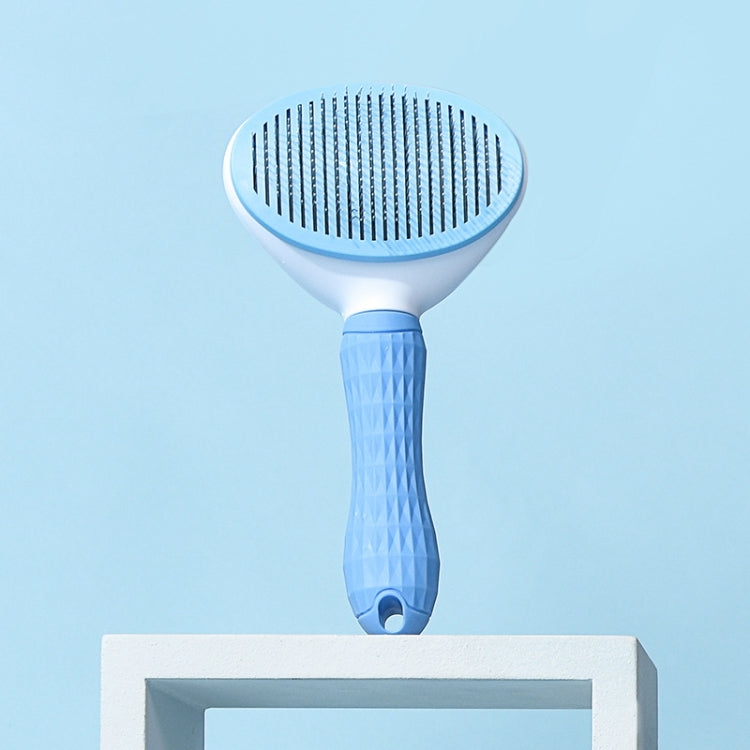 Stainless Steel Needle Automatic Cleaning Pet Hair Removal Dog Brush Pet Comb, Blue Thick Needle, Blue Fine Needle, Pink Thick Needle, Pink Fine Needle, Gray Thick Needle, Gray Fine Needle