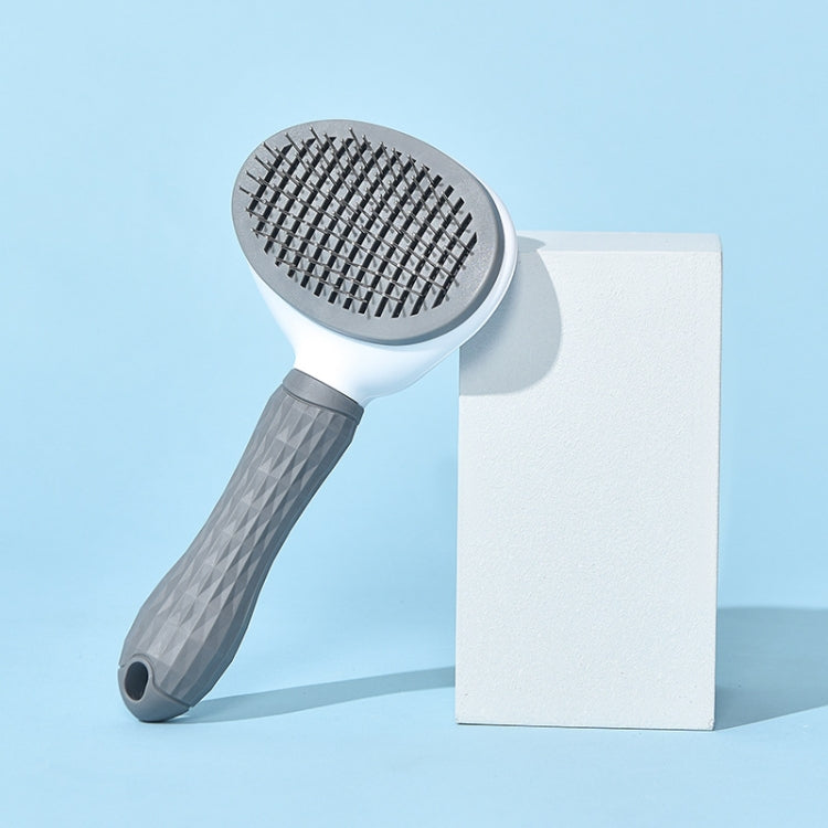 Stainless Steel Needle Automatic Cleaning Pet Hair Removal Dog Brush Pet Comb, Blue Thick Needle, Blue Fine Needle, Pink Thick Needle, Pink Fine Needle, Gray Thick Needle, Gray Fine Needle