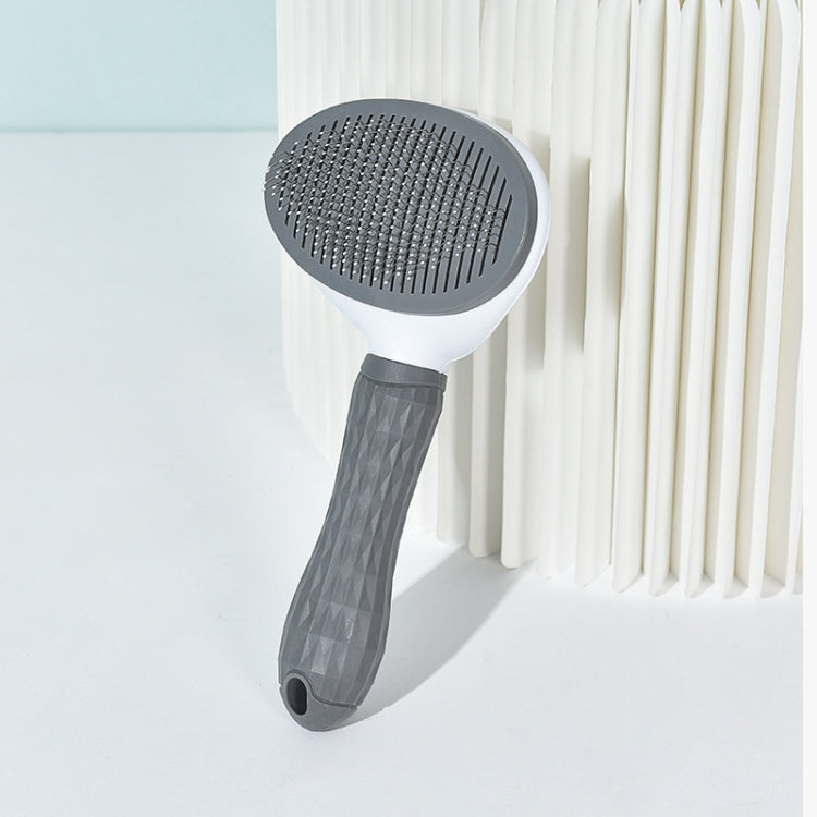 Stainless Steel Needle Automatic Cleaning Pet Hair Removal Dog Brush Pet Comb, Blue Thick Needle, Blue Fine Needle, Pink Thick Needle, Pink Fine Needle, Gray Thick Needle, Gray Fine Needle