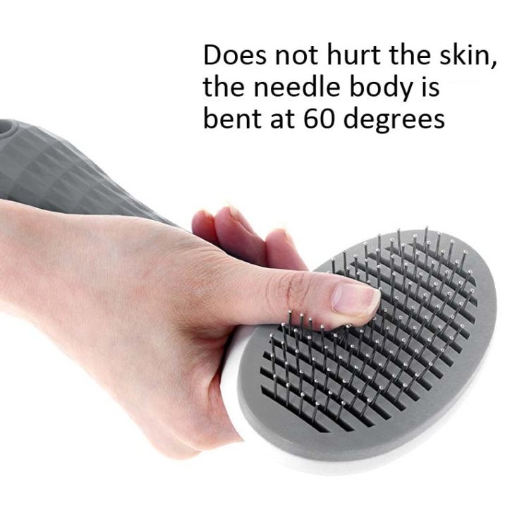 Stainless Steel Needle Automatic Cleaning Pet Hair Removal Dog Brush Pet Comb, Blue Thick Needle, Blue Fine Needle, Pink Thick Needle, Pink Fine Needle, Gray Thick Needle, Gray Fine Needle