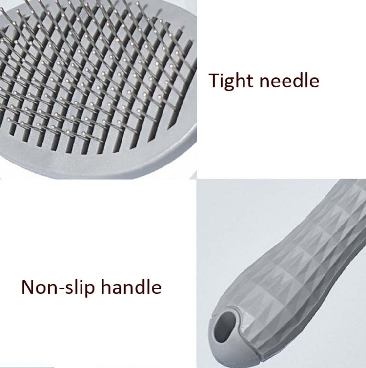 Stainless Steel Needle Automatic Cleaning Pet Hair Removal Dog Brush Pet Comb, Blue Thick Needle, Blue Fine Needle, Pink Thick Needle, Pink Fine Needle, Gray Thick Needle, Gray Fine Needle