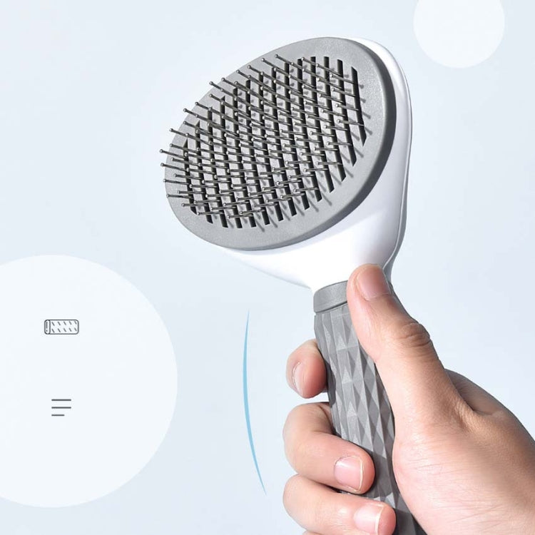 Stainless Steel Needle Automatic Cleaning Pet Hair Removal Dog Brush Pet Comb, Blue Thick Needle, Blue Fine Needle, Pink Thick Needle, Pink Fine Needle, Gray Thick Needle, Gray Fine Needle