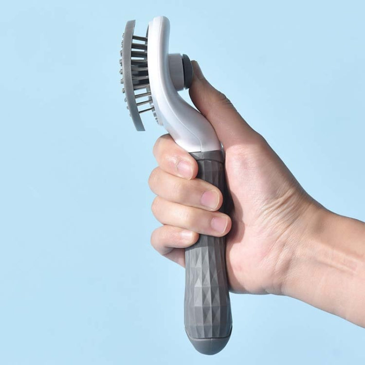Stainless Steel Needle Automatic Cleaning Pet Hair Removal Dog Brush Pet Comb, Blue Thick Needle, Blue Fine Needle, Pink Thick Needle, Pink Fine Needle, Gray Thick Needle, Gray Fine Needle