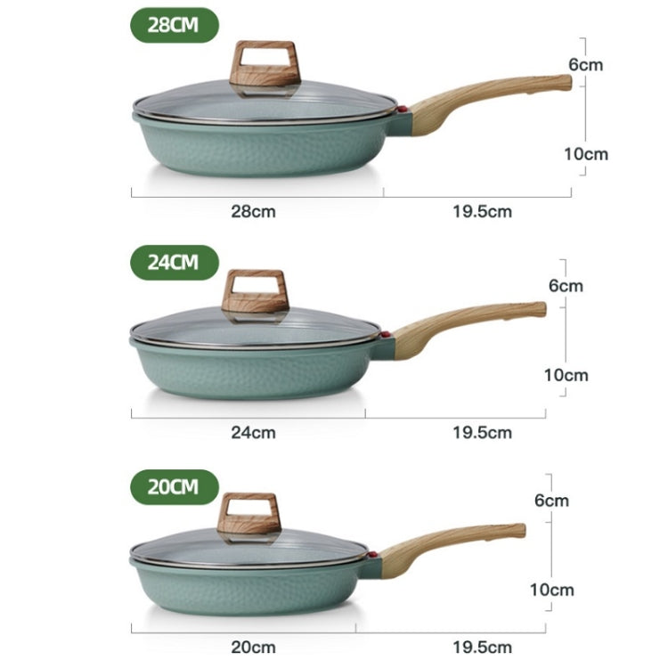 Maifan Stone Flat-Bottomed Non-Stick Pan Household Steak Frying Pan For Induction Cooker, 20cm, 24cm, 28cm
