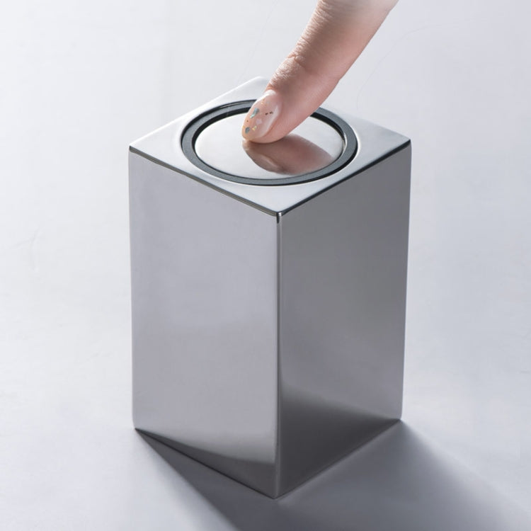 Push-Type Stainless Steel Toothpick Holder Portable Automatic Pop-Up Toothpick Storage Box, Square Push-Type Stainless Steel