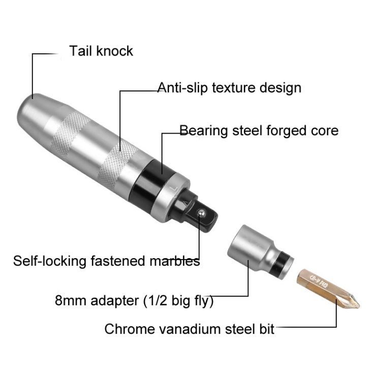 Impact Screwdriver Socket Set for Rusty Stubborn Screws, 7 In 1, 8 In 1, 13 In 1 Iron Box, S2 12 In 1