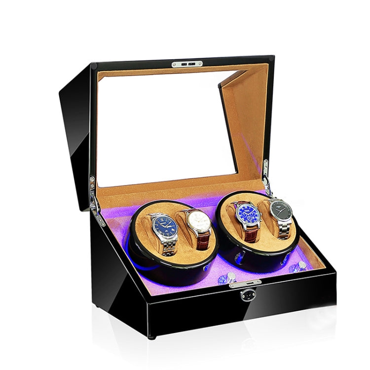 Electric Motor Rotating Watch Box Automatic Mechanical Watch Shaker, US / EU / UK Plug, Black + Camel Flannel, Pure Carbon Fiber, Ebony, All Black, Black & White, Ebony + Camel Flannel, Ebony White