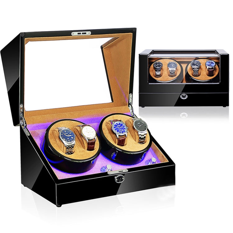 Electric Motor Rotating Watch Box Automatic Mechanical Watch Shaker, US / EU / UK Plug, Black + Camel Flannel, Pure Carbon Fiber, Ebony, All Black, Black & White, Ebony + Camel Flannel, Ebony White
