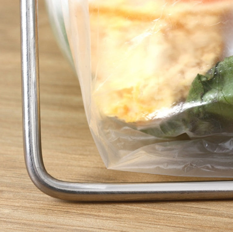 Stainless Steel Kitchen Foldable Storage Rack Plastic Bag Towel Trash Can Holder, Trash Can Holder