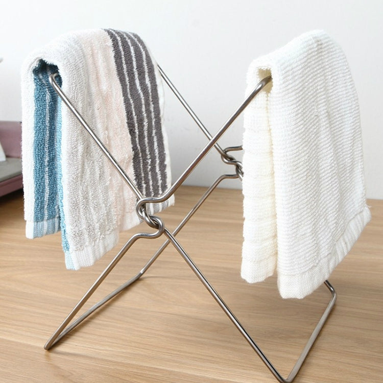 Stainless Steel Kitchen Foldable Storage Rack Plastic Bag Towel Trash Can Holder, Trash Can Holder