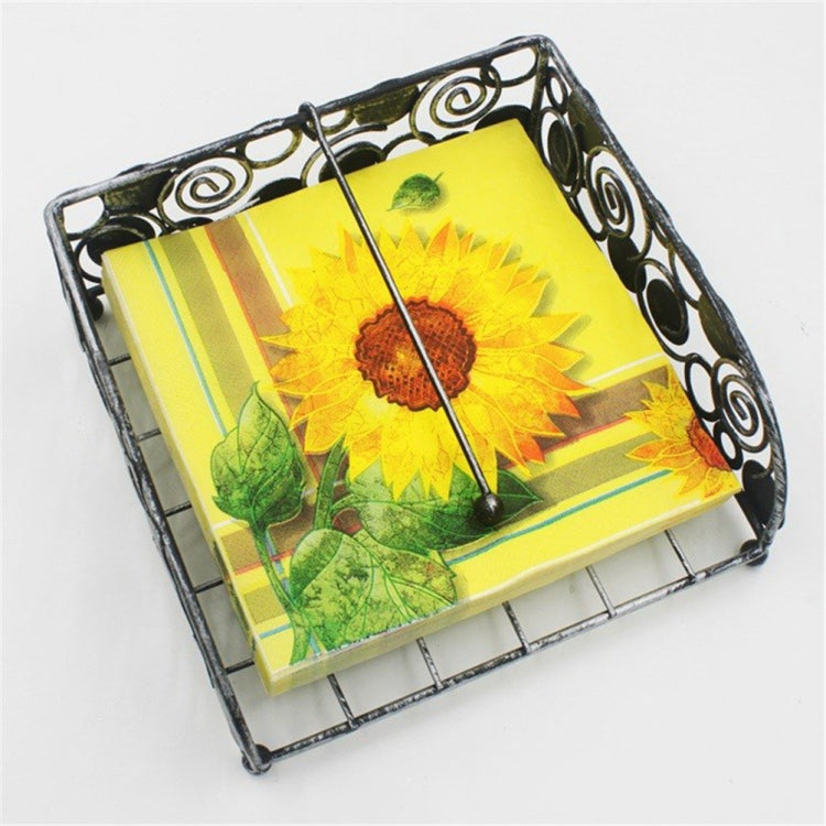 Colorful Print Party Decoration Napkin Facial Tissue, Yellow Sunflower