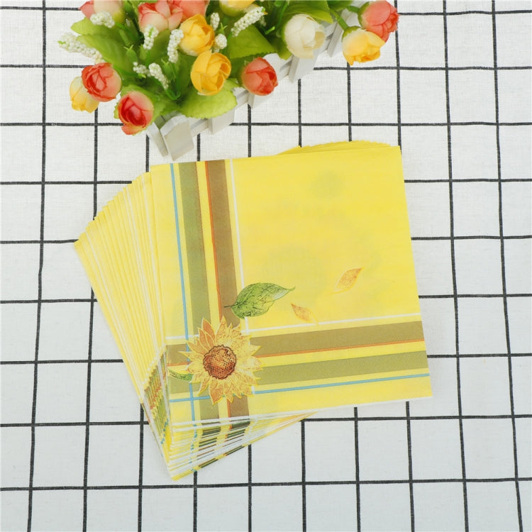 Colorful Print Party Decoration Napkin Facial Tissue, Yellow Sunflower