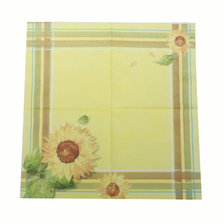 Colorful Print Party Decoration Napkin Facial Tissue, Yellow Sunflower