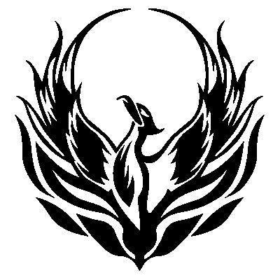 4 PCS Car Personality Decals Electric Car Stickers Decoration Fire Phoenix Totem, Fire Phoenix