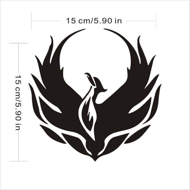 4 PCS Car Personality Decals Electric Car Stickers Decoration Fire Phoenix Totem, Fire Phoenix
