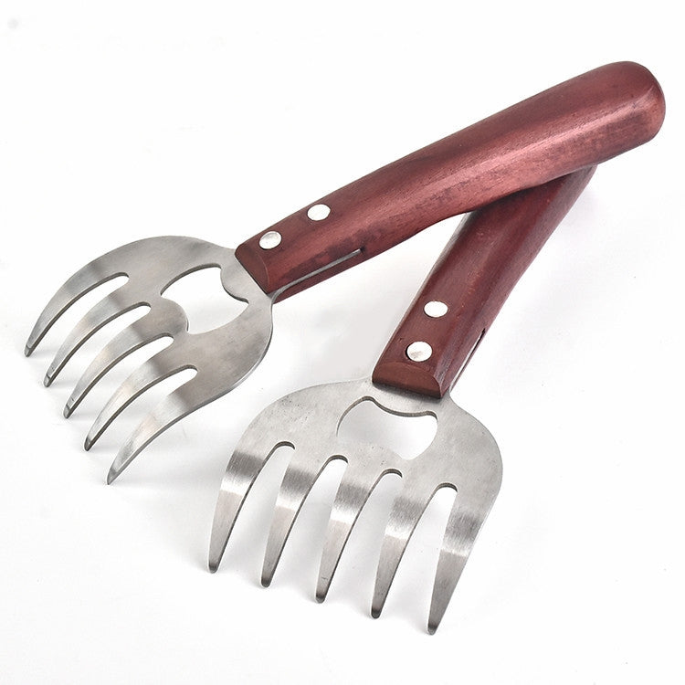 2 PCS Bear Claw Meat Divider Barbecue Tool Multifunctional Meat Shredder, Primary Colors, Red