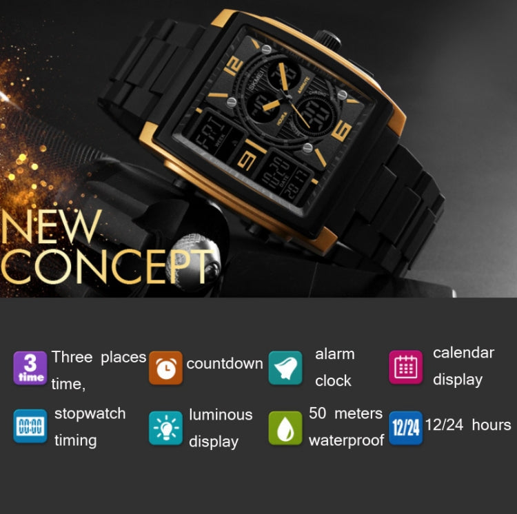 SKMEI 1274 Men Fashion Electronic Watch Multifunctional Outdoor Sports Watch