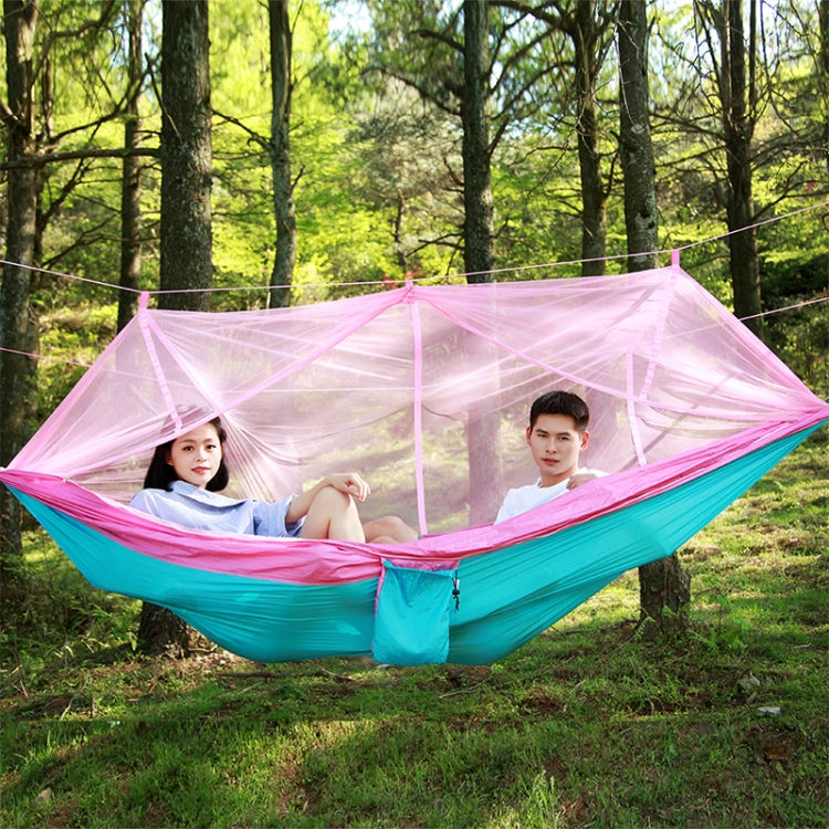 1-2 Person Outdoor Mosquito Net Parachute Hammock Camping Hanging Sleeping Bed Swing Portable Double Chair, 260 x 140cm